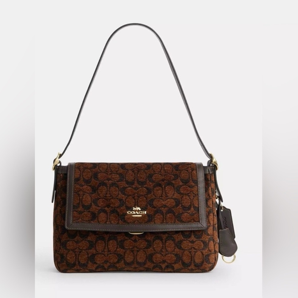 Coach Etta Flap Bag In Signature Chenille- NWT